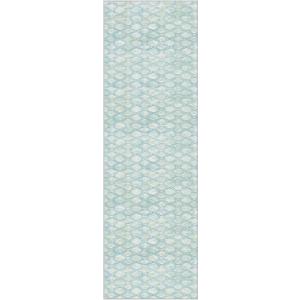 GelPro NeverMove Machine-Washable Antiqued Lattice Runner Rug 24" x 76" Blue