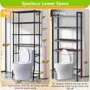 Mlinavn Over-The-Toilet Storage Rack, 4-Tier Bathroom Organizer Shelf Over Toilet with Adjustable Shelf and Basket, Freestanding Space Saver Bathroom Shelves Above Toilet for Room (Black)