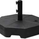 Helios&Hestia 112 lb Heavy Duty Plastic Water and Sand Fillable Outdoor Umbrella Base Stand Weight for Patio Market Table Umbrella, Black