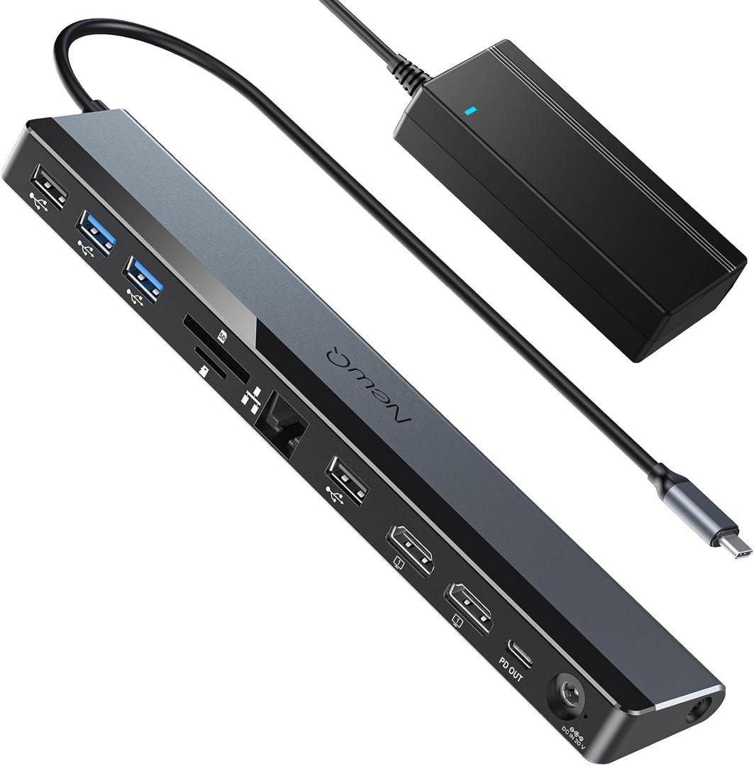 USB C Docking Station Dual Monitor 4K@60Hz, 12in1 Laptop Dock with 2*HDMI, 4*USB, Thunderbolt 3/4 Dock, SD/TF Slot, Ethernet, Audio, 96W Power Adapter, for HP, Lenovo, Dell, ASUS,Surface