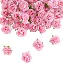 50 Pcs Pink Roses Artificial Flowers 1.7 Inch Mini Rose Flower Head Silk Fake Rose Flowers for Decoration DIY Craft Halloween Home Decor (Pink)