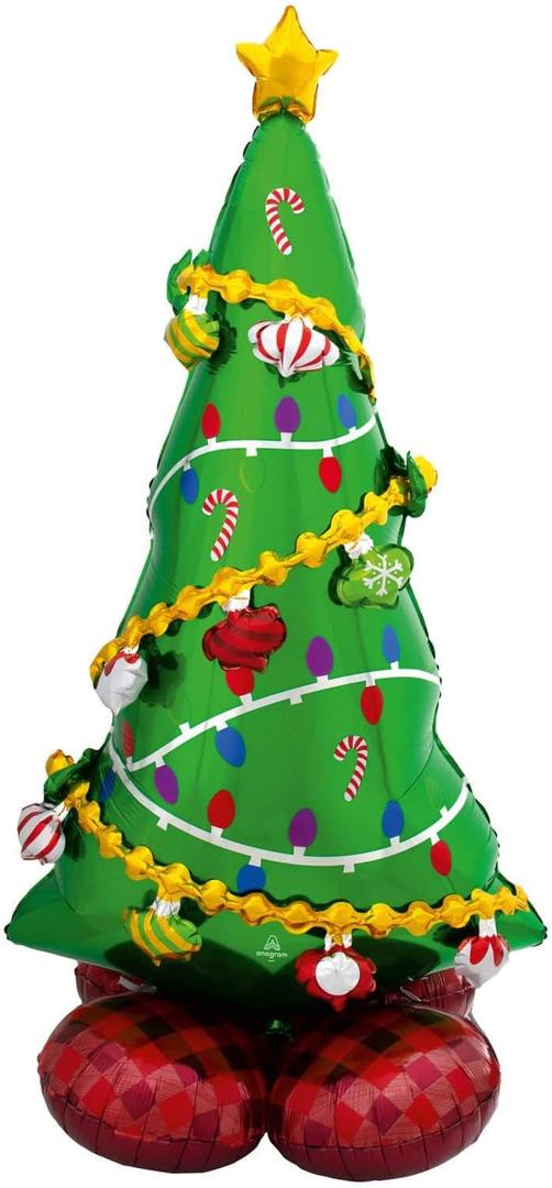 Anagram 8311711 Christmas Tree Airloonz Foil Mylar Party Balloon, 59", Multicolor, Pack of 1