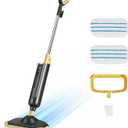 Sweetcrispy Steam Mop for Floor Cleaning,Lightweight Floor Steamer Cleaner for Hardwood/Tile/Laminate Floors Carpet, 2 Washable Pad, Black and Yellow (43.08*7.83*11.05inch 2025 New Model)