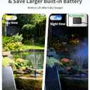 POPOSOAP Solar Fountain Pump, 12W Solar Water Pump Kit with 4400mAh Battery Backup Work All Day, 8 Nozzles & PVC Tubing, Solar Pond Pump for Bird Bath Garden Pond Fish Tank P112D