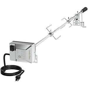 onlyfire 6022 Universal Grill Replacement Rotisserie Kit, with 37'' ×1/2'' Hexagon Spit Rod and Stainless Steel Electric Motor(Do No Fit Weber Gas Grill)