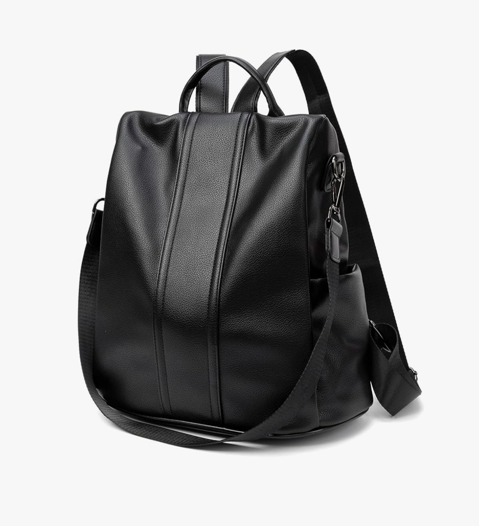 PINCNEL Women Backpack Purse Waterproof Nylon Anti-theft Rucksack Lightweight Shoulder Bag, Medium, Black