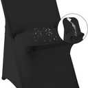 10 Pack Black Spandex Folding Waterproof Chair Cover, Stretch Chair Cover Protector for Wedding, Party, Dining Banquet and Other Special Events