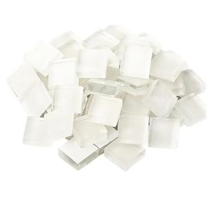 Mosaic Tiles 15Pieces / 200 g Pack of Crystal Glass Mosaic Mosaic Tile Supplies for Home Decoration, DIY Crafts, Plates, Picture Frames, Flowerpots – 1x1 cm Square Tiles (White)