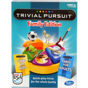 Hasbro Gaming Trivial Pursuit Game: Family Edition Board Game, Family Trivia Games for Adults and Kids, 2+ Players, Ages 8+