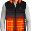 MRAWARM Heated Vest, Lightweight Electric Heated Vest for Men Women wiht 6 Heating Zone and 3 Temperature (Large, Black-us)