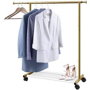 MISSLO Small Garment Racks for Hanging Clothes Rack Mini Kids Clothing Rack Rolling Dress up Storage for Toddler, Baby, Little Girl, Children, Adult(Gold)