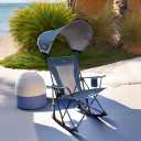 GCI Outdoor Sunshade Rocker Outdoor Rocking Chair with Canopy | Sunshade Rocker, Neptune Blue