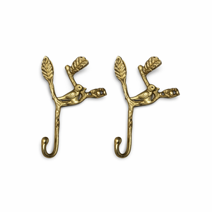 Decor Solid Brass Bird Antique Towel Hook 2 Pack