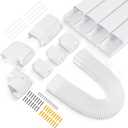 4W 16.5Ft Decorative PVC Line Set Cover Kit for Mini Split Lineset Cover Kit for Air Conditioner & Heat Pump (White)