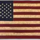 Embroidered Vintage American Flag- Premium Quality Oxford Poly - 3'x5' Vintage Heritage Edition w/Grommets Durable Fade Resistant Outdoor Display for House Yard Porch Wall Patriotic Decor