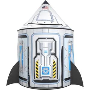 Wilwolfer Rocketship Tent for Kids: Space Toys for Kids-Space Decor for Boys Room-Outdoor Toys for Toddlers
