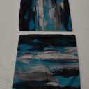 Blue Gray Decorative Throw Pillow Covers Black Teal Couch Pillow Covers White Turquoise Personalized Sofa Pillow Covers for Living Room Bedroom 12x12 Inch, Set of 2