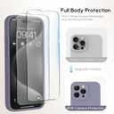 Compatible with iPhone 15 Pro Case, Liquid Silicone Upgraded Camera Protection Case with Screen Protector Soft Microfiber Lining Shockproof Protective Phone Cover 6.1", Lavender Gray