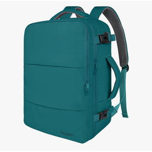 Taygeer Carry on Backpack for Men Women, Luggage Laptop Backpack for Airplane Travel with USB Charging Port, 35L Water Resistant Gym Weekender Bag for College Gift, Peacock Blue