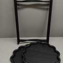 Deco 79 Wood Side End Accent Table Floral Inspired 2 Level End Table with Metal Legs, Side Table 15" x 15" x 24", Black