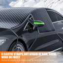 Car Windshield Snow Cover, Waterproof Vehicle Windscreen Front Window Snow Ice Protector with Side Mirror Cover, Removal Auto Windshield Frost Protection, Universal Fit (Black)