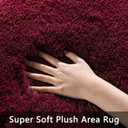 Pettop Fluffy Burgundy Rug for Bedroom Living Room, 4x6 Feet Super Soft Shaggy Plush Fuzzy Rugs for Girls Kids Boys, Non-Slip and Washable Rug for Nursery Classroom, Carpet for Rooms Decor