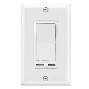 Heschen 1 Pack Dimmer Light Switch, Single Pole or 3-Way,150W Dimmable LED/CFL Lights, Halogen and Incandescent Bulbs 600W Max, AC120V, Cover Plate Included, White, UL Listed