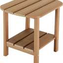 LZRS Double Adirondack Side Table, Outdoor Side Tables, End Tables for Patio, Backyard,Pool, Indoor Companion, Easy Maintenance & Weather Resistant(Teak)