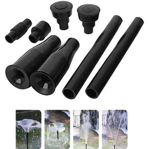 1 Set Plastic Garden Waterfall Fountain Nozzle Head Set 4 Shapes Black