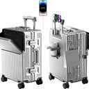 Zipperless Luggage, Polycarbonate Aluminum Hard Shell, Expandable Carry-On Suitcase with Spinner Wheels, Hard Shell Suitcase, 26 Inch Cabin