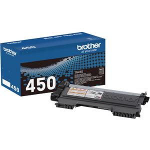 Brother Genuine High Yield Toner Cartridge, TN450, Replacement Black Toner, Page Yield Up To 2,600 Pages