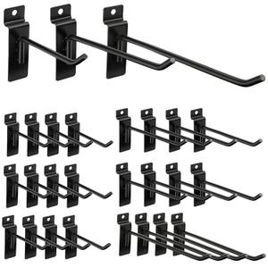 Ferraycle Slatwall Hooks 24 Pcs 4/6/8 Inch Slatwall Accessories Slat Wall Shelf Brackets Slat Wall Hanging Panel Hook Heavy Duty Pegboard Gridwall Display(Black) Ferraycle Slatwall Hooks 24 Pcs 4/6/8 Inch Slatwall Accessories Slat Wall Shelf Brackets Slat Wall Hanging Panel Hook Heavy Duty Pegboard Gridwall Display(Black)