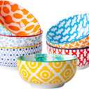 Gibsimi Ceramic Dipping Bowls Set - Mini 4 Oz Dessert Bowls Set - Small 3.5 Inch Porcelain Bowls for Side Dishes, Snack, Appetizer, Yogurt - Microwave Dishwasher Safe - Set of 6 - Assorted Colors