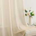 MIULEE 2 Panels Solid Color Sheer Window Curtains Elegant Window Voile Panels/Drapes/Treatment for Bedroom Living Room (54X96 Inches Cream)