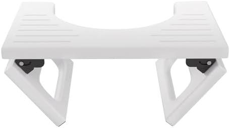 AmazerBath 7 Inches Bamboo Toilet Stool Squat for Adults, Foldable Poop Stool for Bathroom, 0.79" Thickness Potty Step Stool with Non-Slip Strip, No Assembly Required, Space-Saving, White