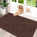 FONEYI Indoor Doormat, Front Back Door Mat 36"x59" Washable, Rubber Backing Non Slip Door Mats, Low-Profile Absorbent Entrance Doormats Inside Floor Mats for Entryway, Resist Dirt Entry Rugs, Coffee