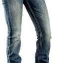 Women Bootcut Jeans 90s Mid Rise Straight Leg Stretchy Boot Cut Denim Pants Trendy (X-Large, 201-cyan Blue)