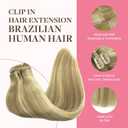 GOO GOO Clip in Hair Extensions Real Human Hair, Remy Human Hair Extensions Clip ins for Women, Natural Human Hair, 18inch 150g 9Pcs, 16/22 Light Blonde Highlighted Golden Blonde