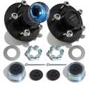 2Sets 3500Lb Trailer Idler Hub Kits 5 Bolt 4.5, Trailer Idler 5 Lug Hub Kits Pre-Installed and Lubricated for 3500 lbs 1-1/16'' to 1-3/8'' #84 Spindle Tapered Axle