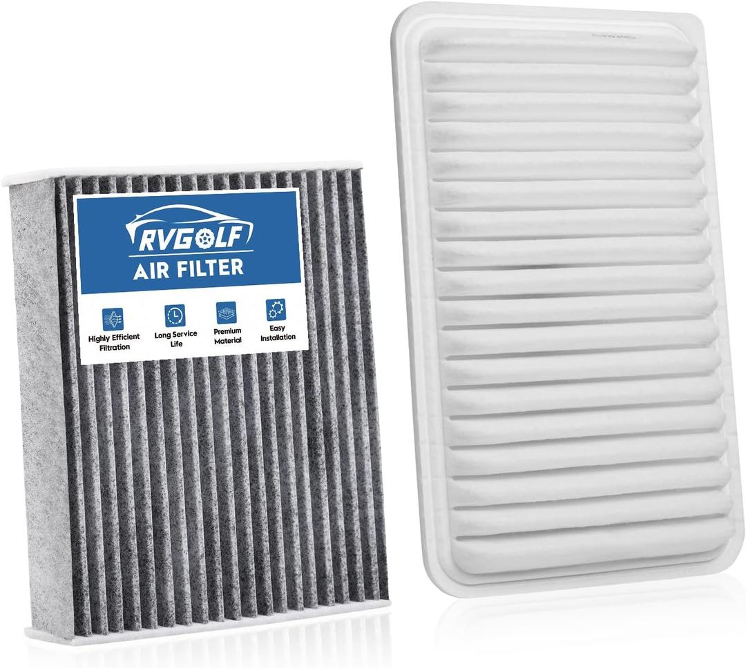 Engine+Cabin Air Filters Fit for 2009-2019 Corolla, 2009-2014 Matrix, 2007-2018 Yaris, 2008-2014 Scion xD, 2009-2010 Vibe Engine Air Filter Replacement Accessories CF10285 CA10190