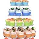 6 Tier Large Acrylic Round Cupcake Stand, Clear Wedding Cupcake Tower Stand, Cupcake Tier Stands for Dessert Table, Tiered Cupcake Holder Stand, Cupcake Display Stand