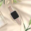 for Apple Watch Band 38mm 40mm 41mm 42mm 44mm 45mm Series 9 8 7 6 5 4 3 2 1 SE SE2 Women and Men,Classic Stainless Steel Metal Watchband for iWatch Bands,Pretty Shiny Look