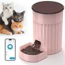 PAPIFEED Automatic Cat Feeder 3L, 2.4G WiFi Auto Pet Food Dispenser with App Control & Alexa 1-10 Meals Per Day, Timed Pet Dry Food Dispenser with Dual Power Supply for Cats and Small Dogs, Pink