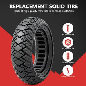 1 PC 10x3.0 255x80 (80/65-6) Solid Tire,10 Inches Electric Scooter Wheels 10 x 3.0 Solid Tires Front or Rear Replacement Solid Rubber Tires Compatible with 10x3.0 Electric Scooter Tire（P-1009）