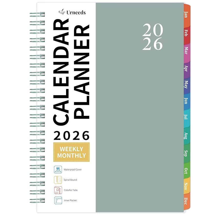 2026 Planner - 2026 Planner Weekly and Monthly from Jan. 2026 - Dec. 2026, Calendar Planner 2026 with Monthly Tabs, Inner Pocket