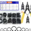 250-Piece C-clip Internal Retaining Rings, Snap Rings Assortment Kit(M8-M20), 1x Spring Tool Pliers with Extra 3 Convertible Jaws