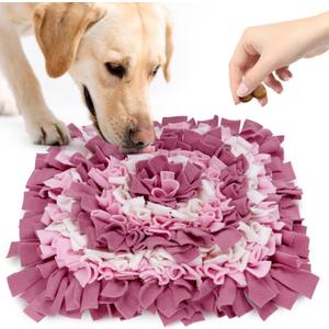 Pet Snuffle Mat for Dogs, Dog Feeding Mat, Nosework Training Mats for Foraging Instinct Interactive Puzzle Toys (Red&Pink&White)