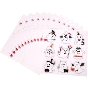 108pcs Cute Halloween Ghost Stickers, 9 Design Self-Adhesive Ghost Decals for Envelopes Labels Gifts Crafts Candy Bags Halloween Party Decoration Supplies Accessories