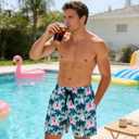 Cozople Men's Swim Trunks with Compression Liner 5.5" Inseam Quick Dry Bathing Suit Boxer Brief Lined Swim Shorts Swimwear (XXL)