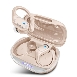 Wireless Earbuds Bluetooth Headphones 80Hrs Playtime Ear Buds IPX7 Waterproof Sports Earphones Wireless Charging Case Over-Ear Earhooks Headest Khaki
